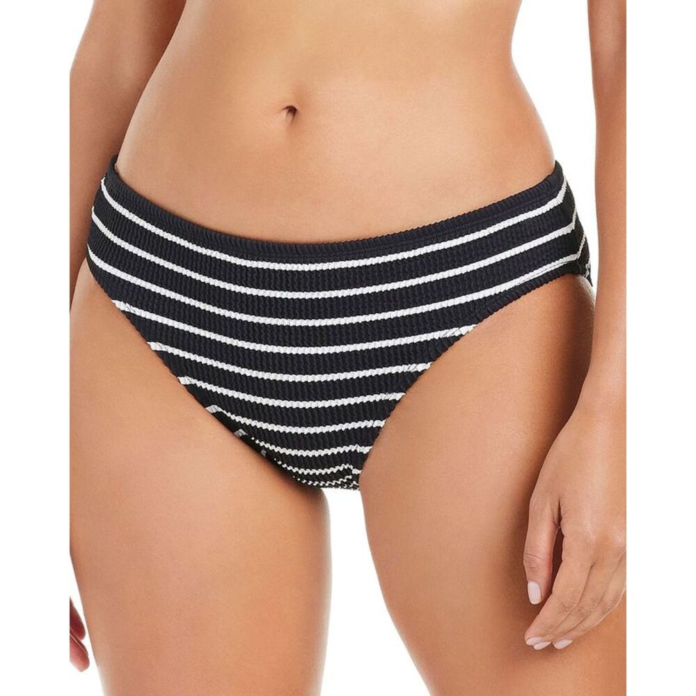 Bleu by Rod Beattie Womens Pucker Up Basic Hipster Bikini Bottom 8 Black/White